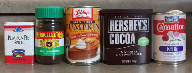 pumpkin mocha pie ingredients cans
