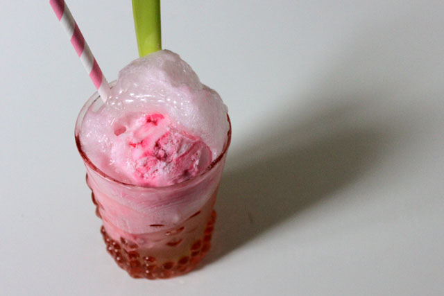 a pink snow peppermint ginger spoon