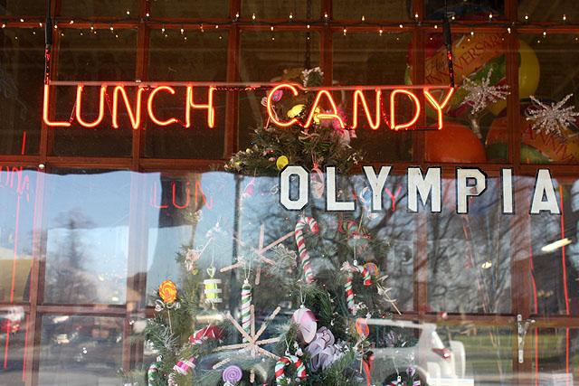 x olympia candy window