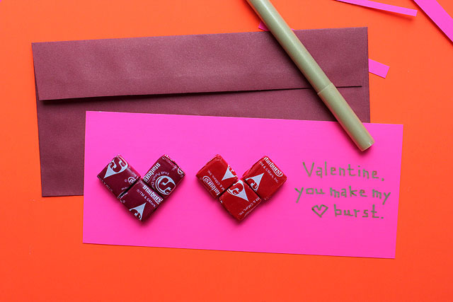 starburst valentine two hearts envelope