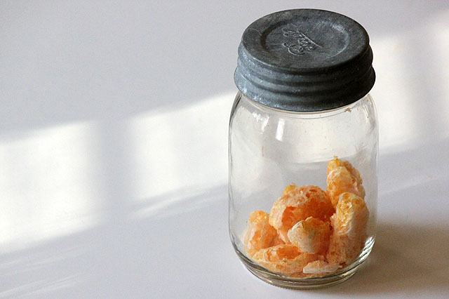 a ball jar of freeze dried tangerines