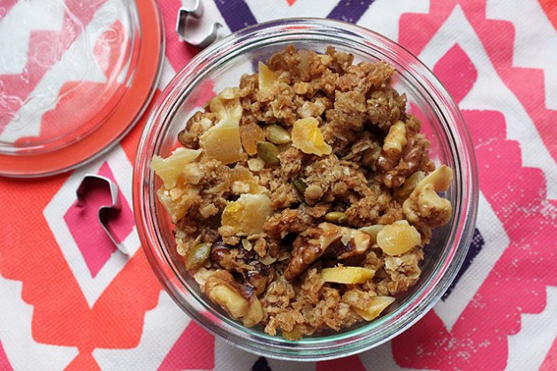 a jar of ginger mango granola