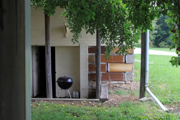 charcoal grill apple tree gutter