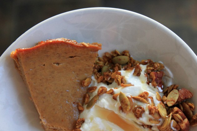 pumpkin custard pumpkin granola yogurt