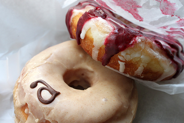 8 astro doughnuts cinnamon and lemon blueberry doughnuts