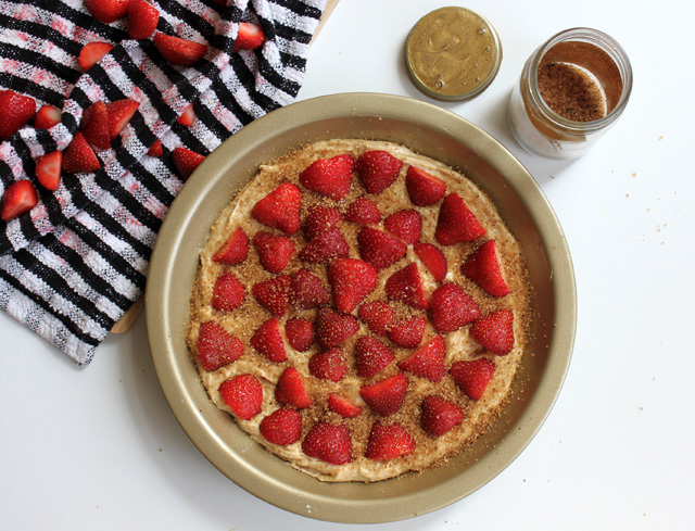 3.6 demerara sprinkle on top of strawberry buttermilk cake