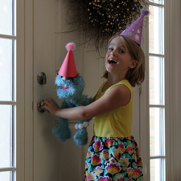 a b waiting at the door for guests