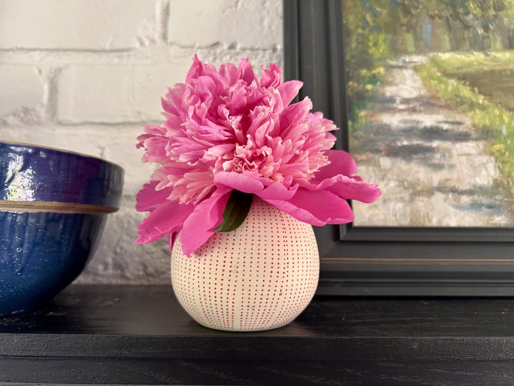 peonies and checkered&nbsp;flags